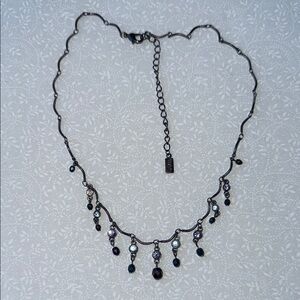1928 Purple and Silver Victorian-Inspired Necklace‎